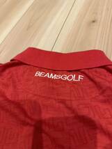 豪華デザイン　BEAMS GOLF ビームスゴルフ　半袖ポロシャツ　半袖　メンズ　サイズS ゴルフ　ゴルフウェア　総柄　ワッペン　ロゴ　刺繍_画像8