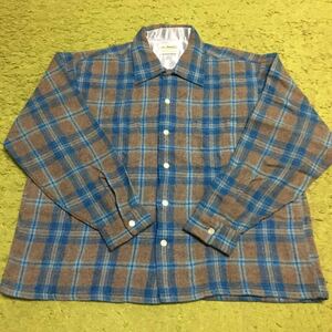 【made in USA】50's60'sAmericanclothing/Manhattan/MANAQUA/boxwoolshirt/sizeXL［17-17 1/2]/checkbody/状態good/