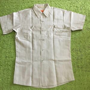 【made in USA】60's workclothing vintage/WORKWEAR/khaki/workchambrayshirt/size MEDIUM/JPN L/oldHalloweentag/極上品/