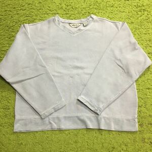 【made in USA】90's Americanclothing/EDDIEBAUER/cottonsweat/crossed v neck/longsleeve/size M/JAPAN LL/