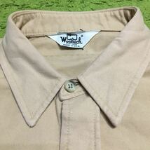 【made in USA】70's Americanclothing/WOOLRICH/khaki/heavycottonshirt/size L/JAPAN LL/状態good/_画像3