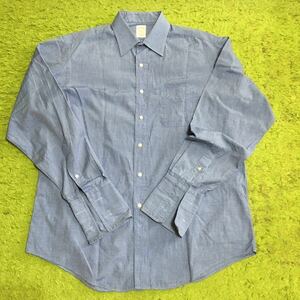 【made in USA】90's Americanclothing/BROOKSBROTHERS/longsleeveshirt/size16-5/doublecuffs/saxblue/状態good/