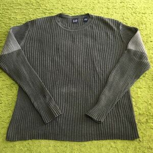 【made in British Hong Kong】90's Americanclothing/GAP/ ［OLD GAP］/cottonsweater/size XL/JAPAN XL/navytag/graybody/