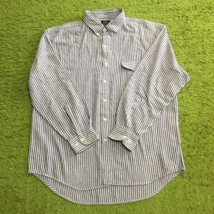 【made in Portugal】80's vintage/GAP/ ［vintage GAP］/cottonflannelshirt/buttondown/size L/JAPAN LL/navytag/hickorystripe/