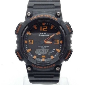 動作品【 CASIO 腕時計 AQ-S810W 】カシオ タフソーラー メンズ 腕時計 デジアナ ブラック×オレンジ文字盤 樹脂バンド MNの画像1