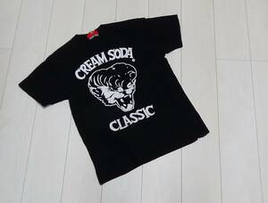 クリームソーダ M ★ ロゴ 半袖 Tシャツ シャツ トップス 黒 メンズ ピンクドラゴン