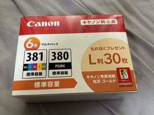 CANON インクカートリッジ 純正品 BCI-380+381 6色パック(L判用紙 光沢 ゴールド 30枚付)