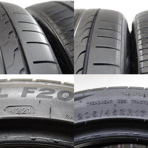 F-426(送料無料/代引きOK)ランクE 中古 205/45R17 MINERVA RADIAL F205 2021年 7分山 夏タイヤ 2本SETの画像6