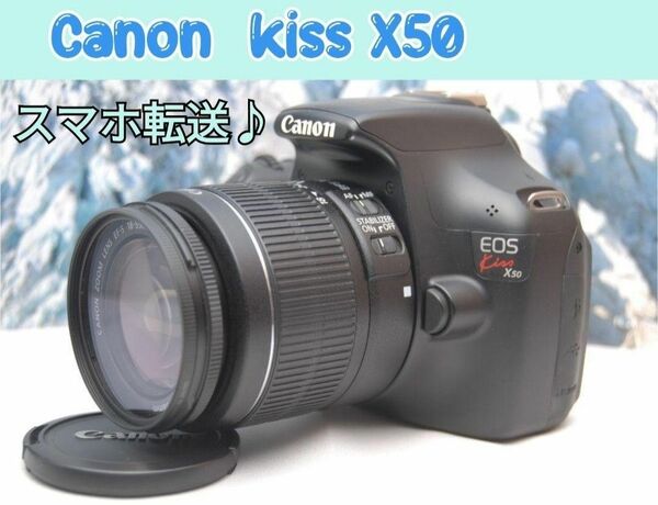 Canon kiss X50♪スマホ転送可♪レンズセット♪初心者におすすめ♪