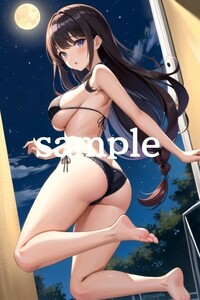 No.A-0656【全て1点もの】A4サイズ 美女ポスター 高品質光沢紙 イラスト アート コスプレ セクシー 水着 制服 下着 美女 巨乳 美乳 美尻