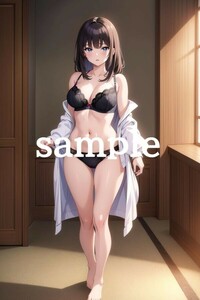 No.K-0018【全て1点もの】A4サイズ 美女ポスター 高品質光沢紙 イラスト アート コスプレ セクシー 水着 制服 下着 美女 巨乳 美乳 美尻