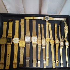 ゴールドカラー 腕時計まとめて メンズ腕時計 レディース腕時計 合計15個 ジャンク