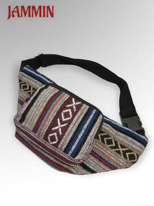  weave pattern waist bag * ethnic * Asian *hipi-* bag 