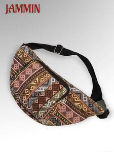  weave pattern waist bag * bag * Asian * ethnic *hipi-