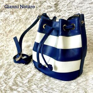 【Gianni Notaro/ジャンニノターロ/未使用級】ショルダーバッグ【レザー/巾着/クロスボディ/斜め掛け/イタリアブランド/レディース】