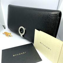 【BVLGARI/ブルガリ/美品】長財布【二つ折り/ビーゼロワン/サークルロゴ/シルバー金具/小銭入れ/お札入れ/レザー/メンズ/ブラック】_画像1