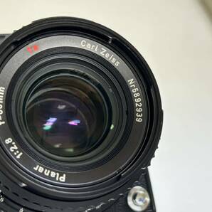 HASSELBLAD ハッセルブラッド 500C/M ブラック レンズ Carl Zeiss Planar 80mm 1:2.8 中判フィルムカメラ 純正ストラップ&フードの画像7