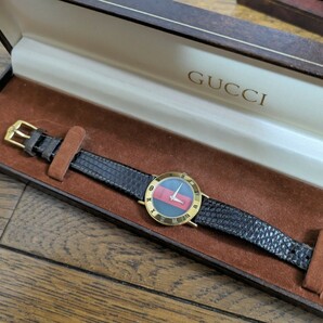 1円〜 GUCCI 腕時計 2本セット レデース 箱付き レザーベルト クオーツ グッチ 動作未確認の画像2