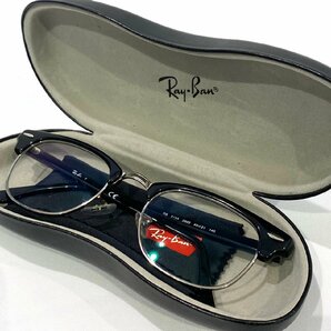 Ray-Ban CLUBMASTER RB 5154 2000 49□21 140 レイバン クラブマスター 度入り眼鏡 ブラック×シルバー ケース付 メガネ拭き 人気 S2513の画像10