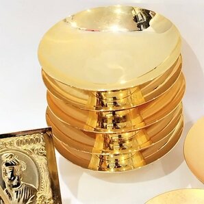 金杯 銀杯 金メッキ K24 GP 銀メッキ 洋銀 おまとめ出品 金メッキ金杯 オブジェ 朱肉入れ ハサミ 現状品 記念品 装飾品 コレクション S2544の画像2