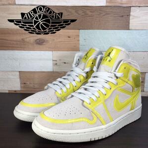 NIKE AIR JORDAN 1 MID LX ナイキ ウィメンズ エアジョーダン1 ミッド オプティイエロー 24.5cm U08692 DA5552-107