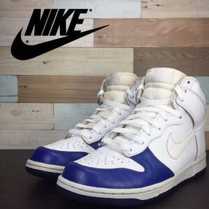 NIKE DUNK HI ナイキ ダンク ハイ ホワイト ブルー 25.5cm U03637 317982-116