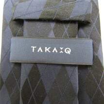 タカキュー ブランド ネクタイ シルク アーガイルチェック メンズ ブラック TAKA Q_画像4