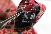 クリスチャンディオール ブランド ネクタイ ドット 格子柄 パネル柄 シルク イタリア製 PO メンズ ワインレッド Christian Dior_画像5