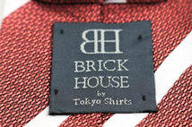 ブリックハウス ブランドネクタイ ストライプ柄 ダブルストライプ シルク PO メンズ ワインレッド BRICK HOUSE_画像4