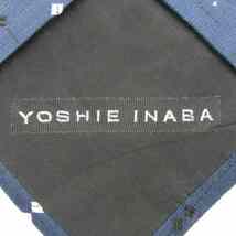 ヨシエイナバ ブランド ネクタイ 小紋柄 ドット 格子柄 シルク 日本製 メンズ ネイビー yoshie inaba_画像4