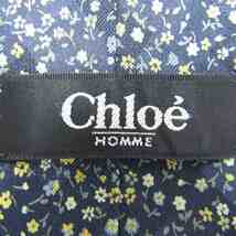 クロエオム ブランド ネクタイ 総柄 花柄 リーフ柄 シルク 日本製 メンズ ネイビー Chloe HOMME_画像4