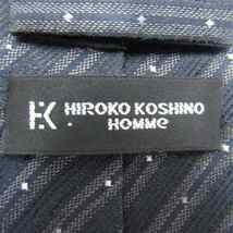 ヒロココシノ ブランド ネクタイ ストライプ柄 ドット シルク ウール メンズ ネイビー HIROKO KOSHINO_画像4