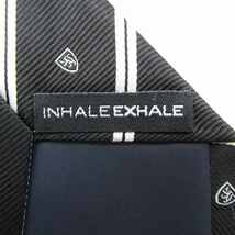 インヘイルエクスヘイル ブランド ネクタイ ストライプ柄 紋章柄 小紋柄 シルク メンズ ブラック INHALE EXHALE_画像4