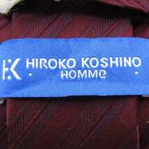 ヒロココシノ ブランド ネクタイ ストライプ柄 パネル柄 シルク 未使用タグ付 PO メンズ ブラウン HIROKO KOSHINO_画像4