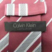 カルバンクライン ブランド ネクタイ 総柄 ストライプ シルク イタリア製 PO メンズ ワインレッド Calvin klein_画像4