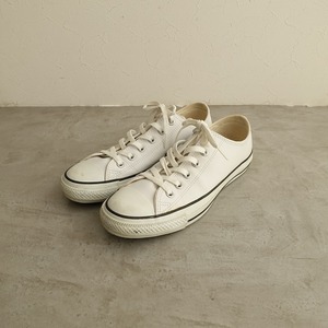 コンバース CONVERSE *ローカットスニーカー 8/26.5*ホワイトレースアップレザー皮革シューズ靴(sh88-2403-47)【10D42】