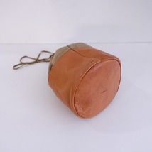 アーツ＆クラフト ARTS&CRAFTS *CALF LEATHER COMBI DRAWSTRINGS POUCH*かばん巾着バッグ丸底レザー×綿0324(ba7-2403-35)【20D42】_画像3