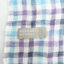 マーガレットハウエル MARGARET HOWELL *チェックストール*薄手フリンジ首巻き(st84-2403-132)【60D42】_画像8