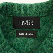 ハウリン HOWLIN’ *ウールニットクルーネックカーディガン*XSグリーン系ミックス無地(33-2403-479)【80D42】_画像7