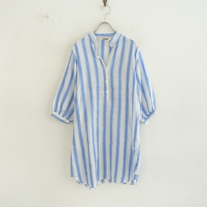  Sette sink a-taSETTeCINQUANTA750 * cotton stripe thin blouse *XS shirt cotton tops GOLDEN GOOSE(1-2403-419)[11D42]