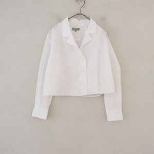 【2022】マーガレットハウエル MARGARET HOWELL *コットンシャツジャケット*1綿ホワイト白開襟羽織(25-2403-358)【21D42】
