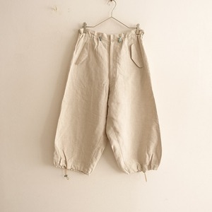 【美品/定価3.0万】イッペイタケイ ippei takei *over pants*ゴム幅広ワイド綿麻エクリュ裏地ボトムス(4-2403-163)【41D42】