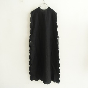 【美品/2023SS/定価7.4万】トワヴァーズTOWAVASE*Bon voyage dress*Fワンピーススカラップビジュ―ブラック(j27-2403-128)【51D42】の画像2