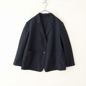 [ прекрасный товар /2022] Margaret Howell MARGARET HOWELL * tailored jacket *1 шерсть лен темно-синий темно-синий перо тканый верхняя одежда (jk25-2403-444)[61D42]