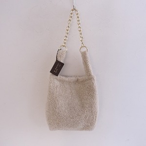 【DEUXIEME CLASSE取扱/定価2.5万】A POINT etc*SAC LOUIS CRエコファーバッグ*鞄2way手提げ肩掛けベージュ(ba7-2403-33)【20D42】