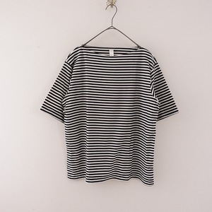 【定価1.2万】ヤエカ ストック YAECA STOCK *83026 ボートネックTシャツ*Sカットソープルオーバー(33-2403-716)【91D42】