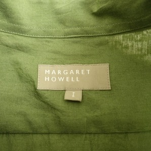 【定価6.1万】マーガレットハウエル MARGARET HOWELL *SHEER COTTON SILKシャツドレス*1オリーブグリーン絹(2-2403-700)【22D42】の画像9