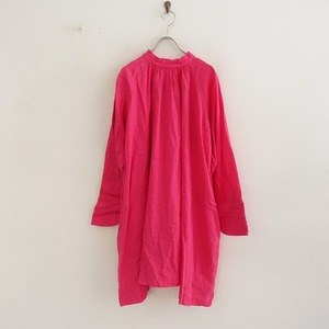 【美品/定価2.5万】ネストローブ アップサイクルリノ nest Robe UpcycleLino *チュニックブラウス*Fピンク(m25-2404-113)【42D42】