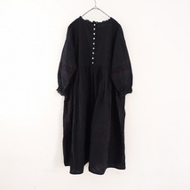 サマンサモスモス Samansa Mos2 *カットワーク刺繍コットンワンピース*Fレースカラー黒ドロップショルダー(1-2404-133)【52D42】_画像2