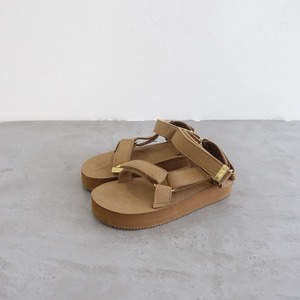 [ unused / regular price 1.4 ten thousand ] acid cook SUICOKE *PU suede velcro sandals 36/23* Brown leather shoes (sh88-2404-68)[82D42]